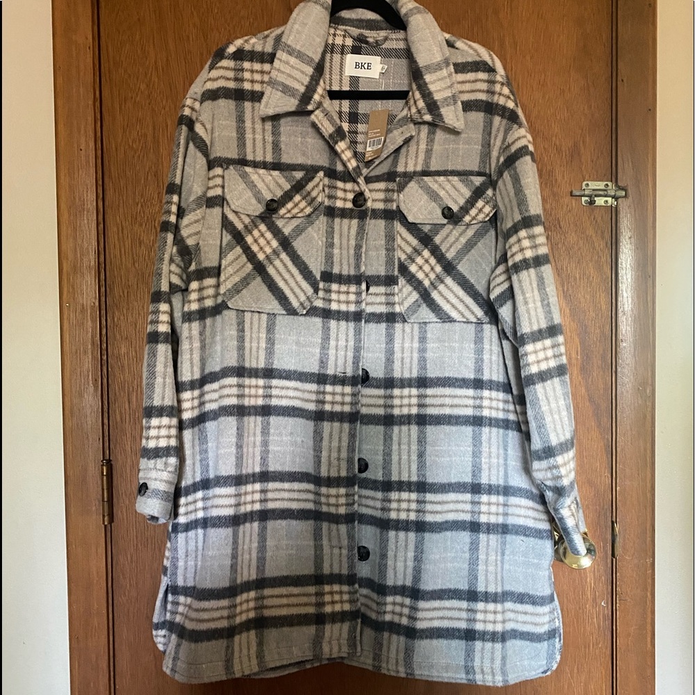 NWT Buckle Plaid Shacket